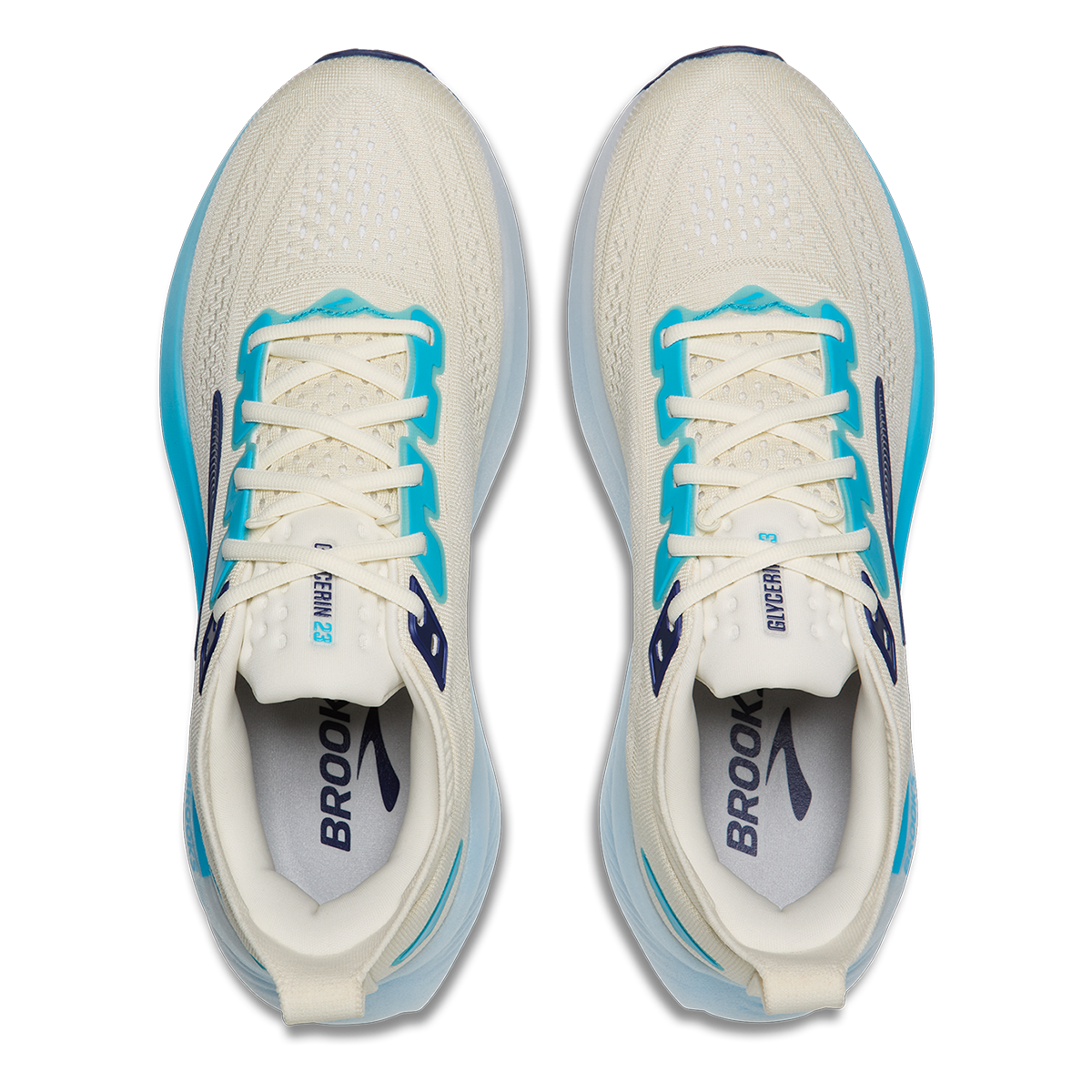 Brooks Glycerin 23 — Atlantic Deep - GreyMist - Coconut — Size D — Width 7 — Back View