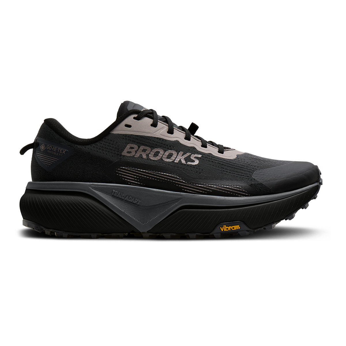 Brooks Cascadia 20 GTX — Black - Ebony - Nocturnal — Size D — Width 7 — Front View