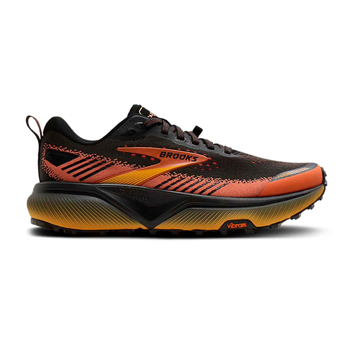 Brooks Cascadia 20 — Black - Ebony - Gum — Size D — Width 7 — Top View