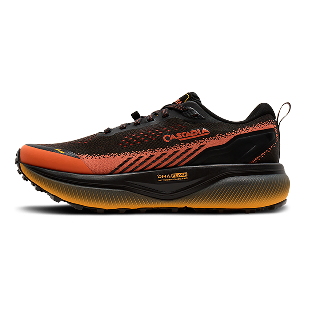 Brooks Cascadia 20 — Black - Ebony - Gum — Size D — Width 7 — Detail View