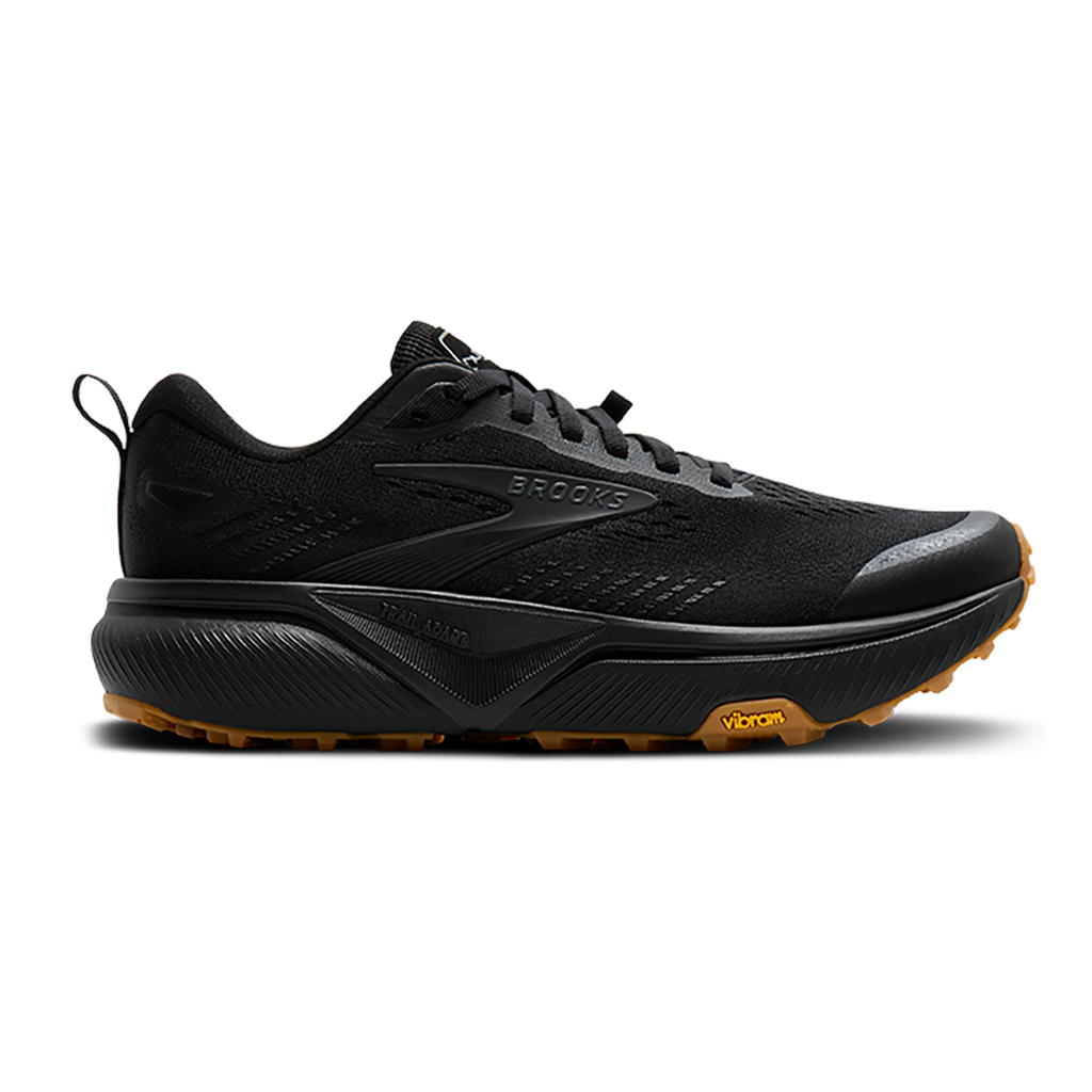Brooks Cascadia 20 — Black - Ebony - Gum — Size D — Width 7 — Front View