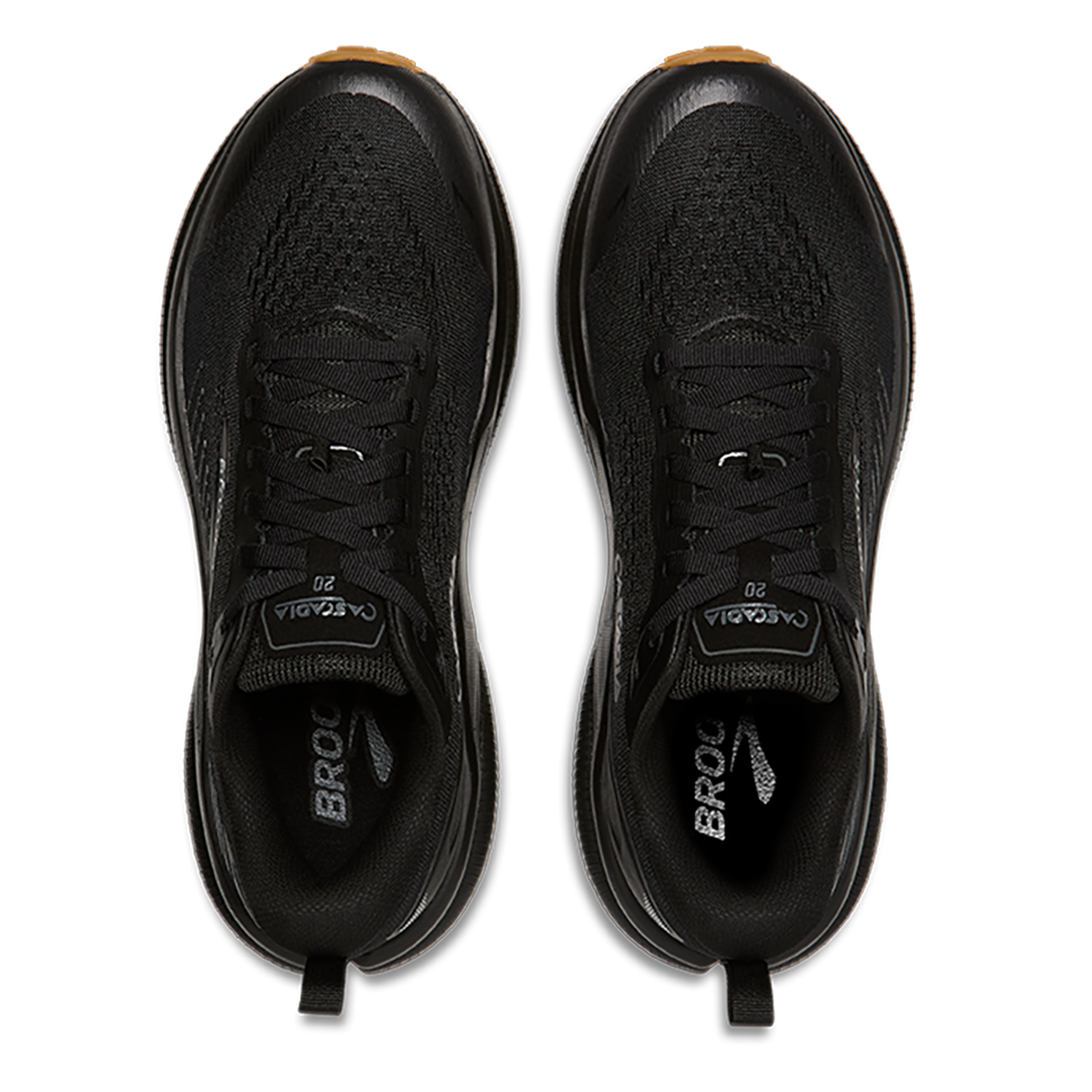 Brooks Cascadia 20 — Black - Ebony - Gum — Size D — Width 7 — Back View