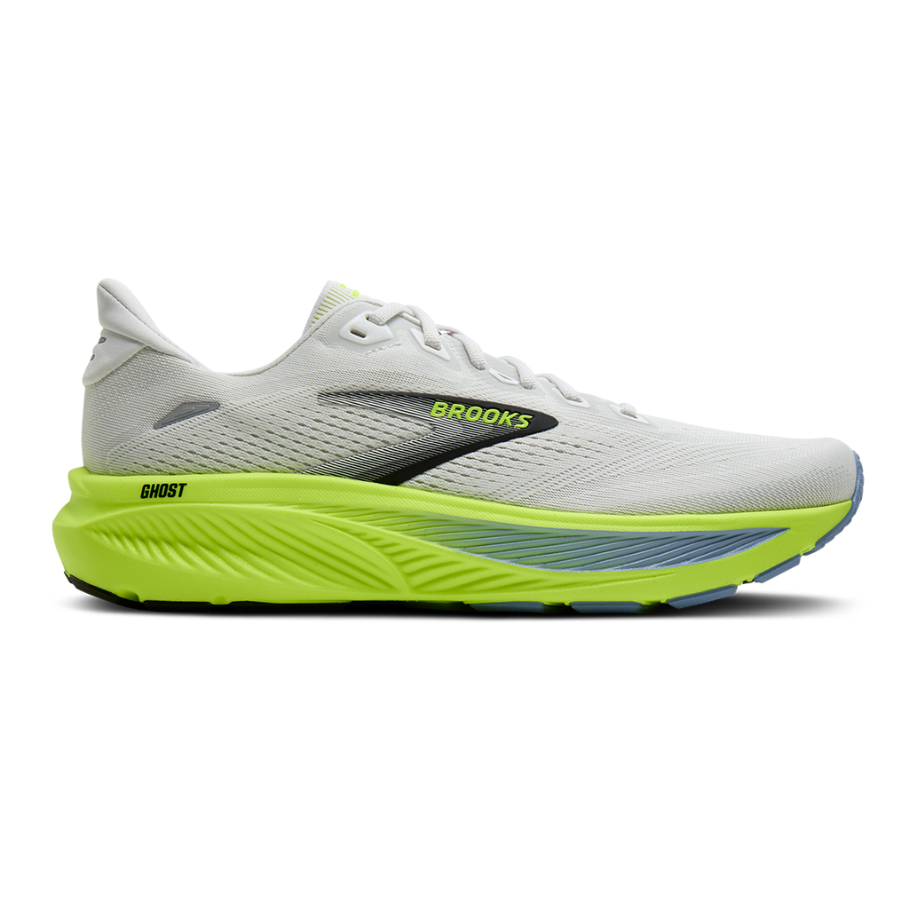 Brooks Ghost 18 Nightlife Collection — White - Black - Nightlife — Size D — Width 7 — Front View