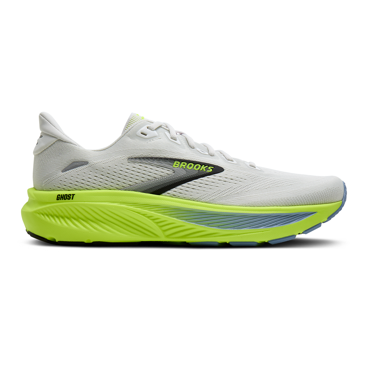Brooks Ghost 18 Nightlife Collection — White - Black - Nightlife — Size D — Width 7 — Front View