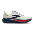 Brooks Ghost 18 USA — Coconut - Red - Blue — Size D — Width 8 — Front View