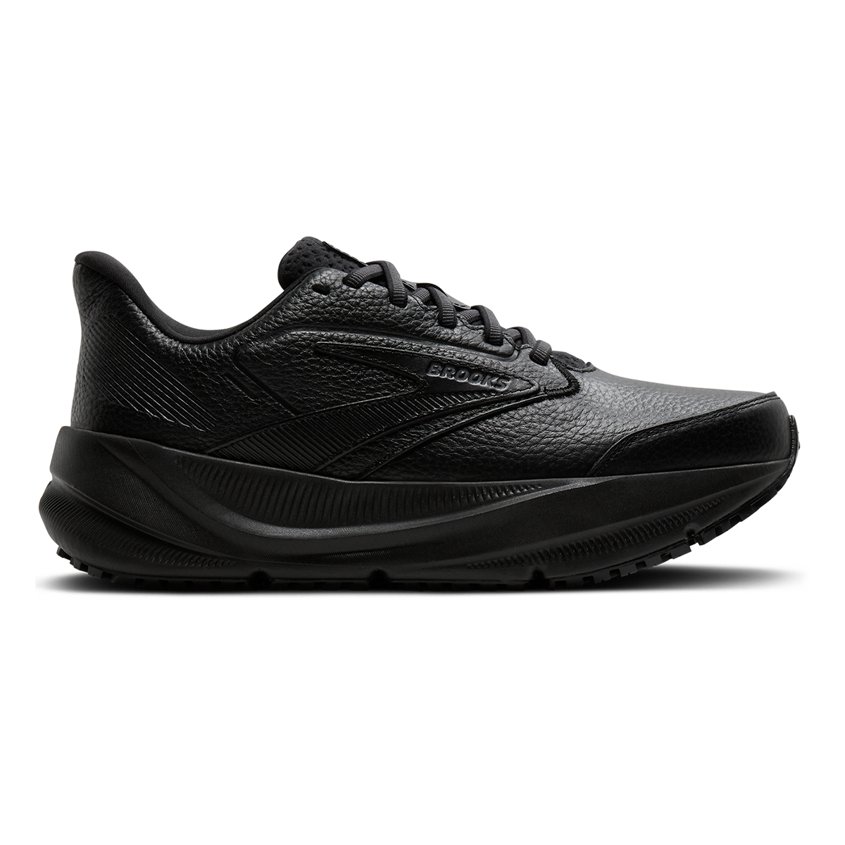 Brooks Ghost Max Slip Resistant — Black - Black — Size D — Width 7 — Front View
