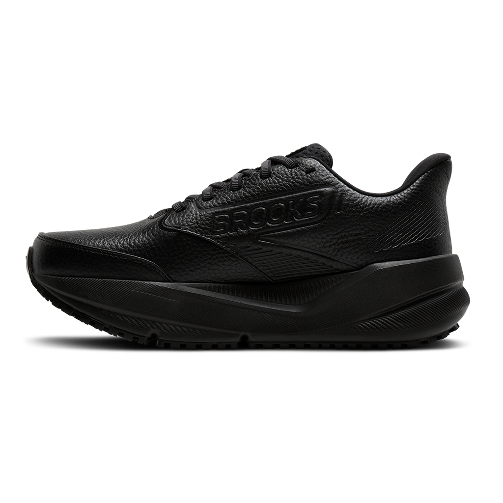Brooks Ghost Max Slip Resistant — Black - Black — Size B — Width 5.5 — Side View