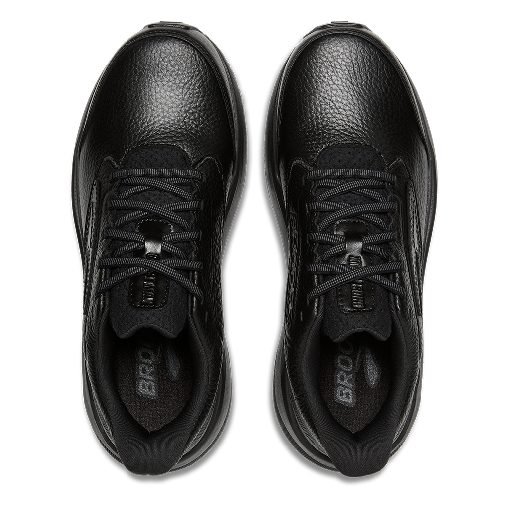 Brooks Ghost Max Slip Resistant — Black - Black — Size D — Width 7 — Back View