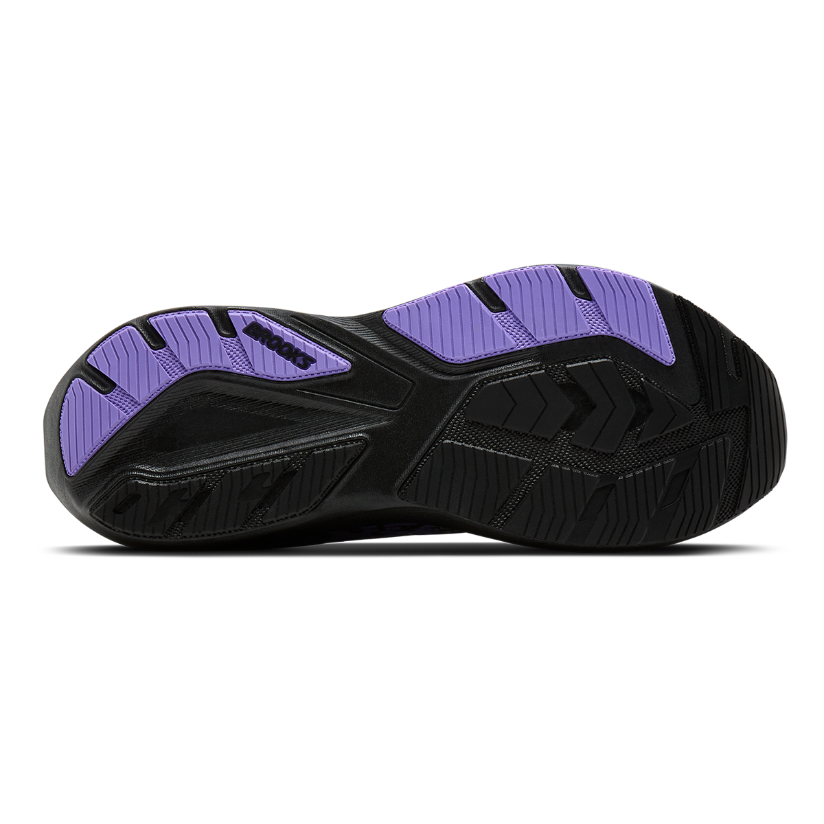 Brooks Ghost Amp — Black - Grey - Purple Hebe — Size D — Width 7 — Top View