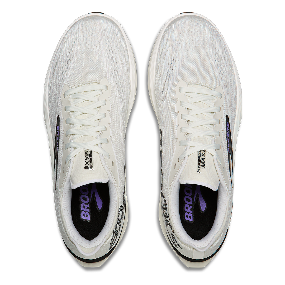 Brooks Hyperion Max 4 — Grey - Black - Purple Hebe — Size D — Width 7 — Back View