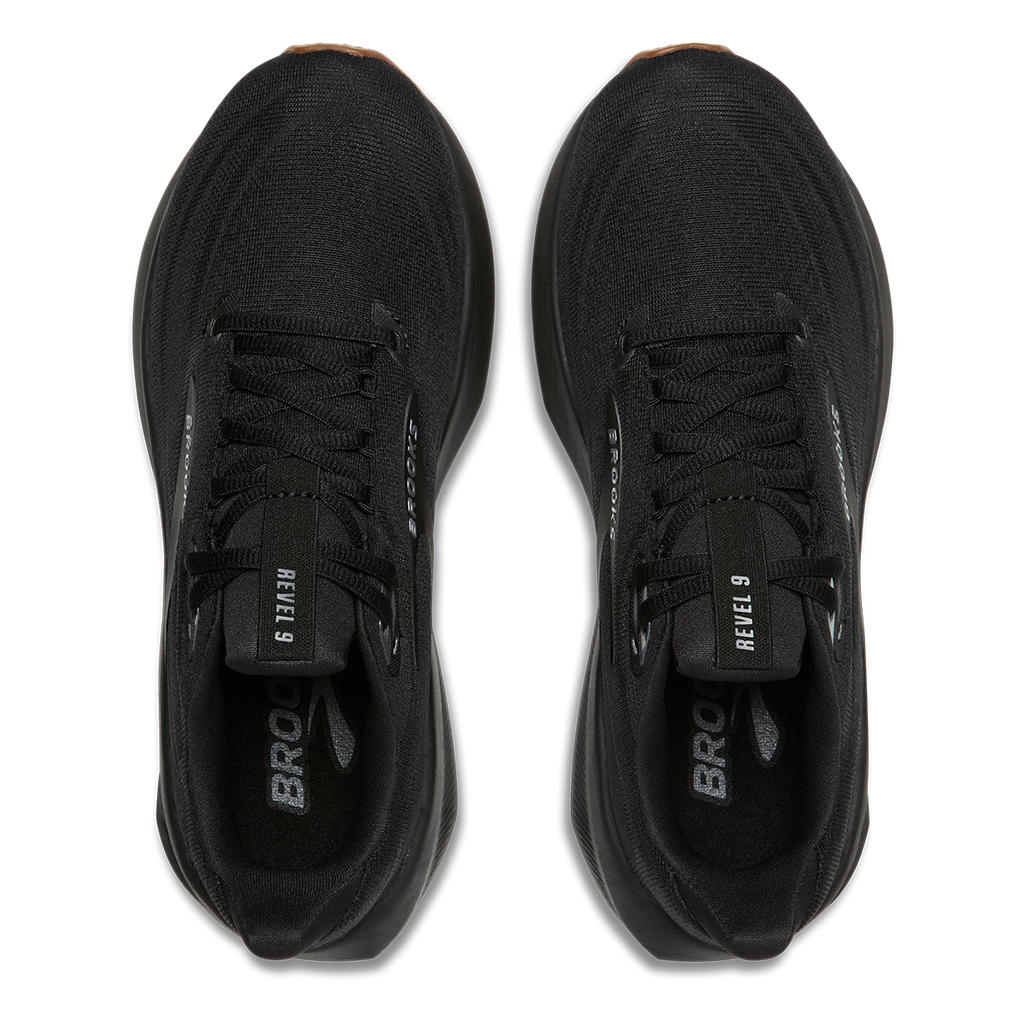 Brooks Revel 9 — Black - Ebony - Biscuit — Size D — Width 7 — Back View