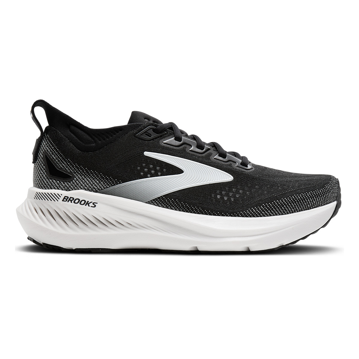 Brooks Glycerin GTS 23 — Black - Black - Ebony — Size D — Width 7 — Detail View