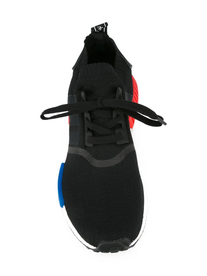 adidas Nmd R1 Primeknit Og Black/Red/Blue Sneakers — Same as shown — Size US M 4.5 - US W 6 — Top View