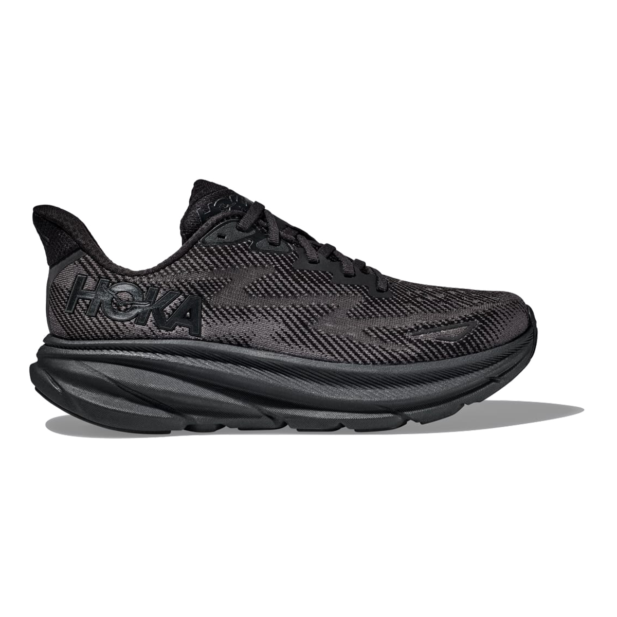 Hoka Clifton 8 — Black - Black — Size D — Width 8 — Front View