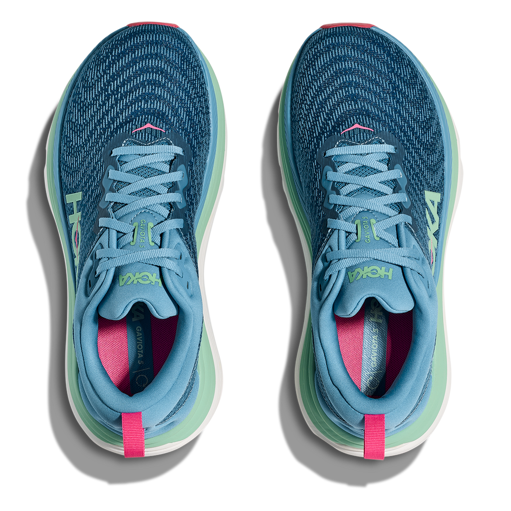 Hoka Gaviota 5 — Airy Blue - Sunlit Ocean — Size B — Width 11 — Detail View