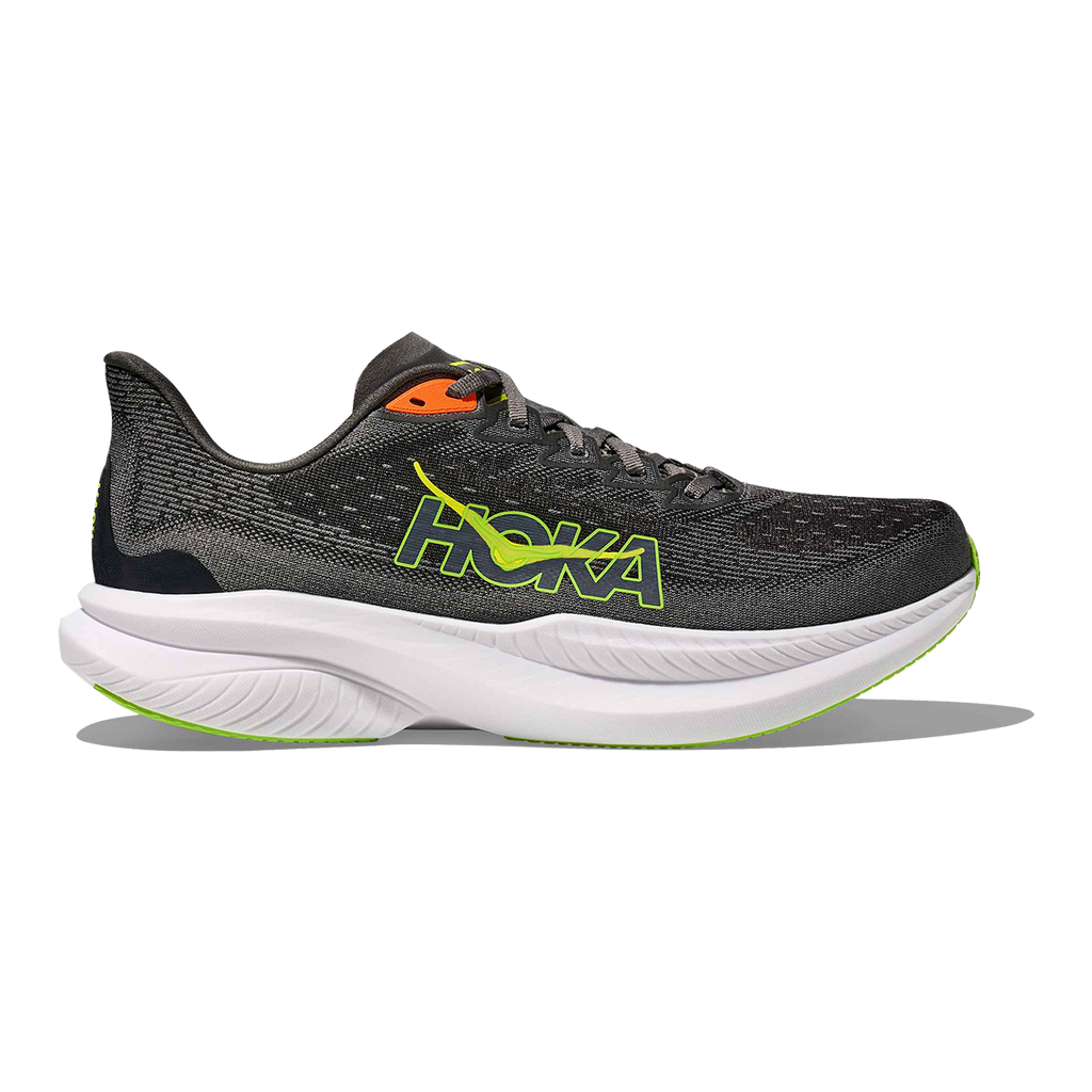 Hoka Mach 6 — Gravel - Asphalt Grey — Size D — Width 7 — Front View