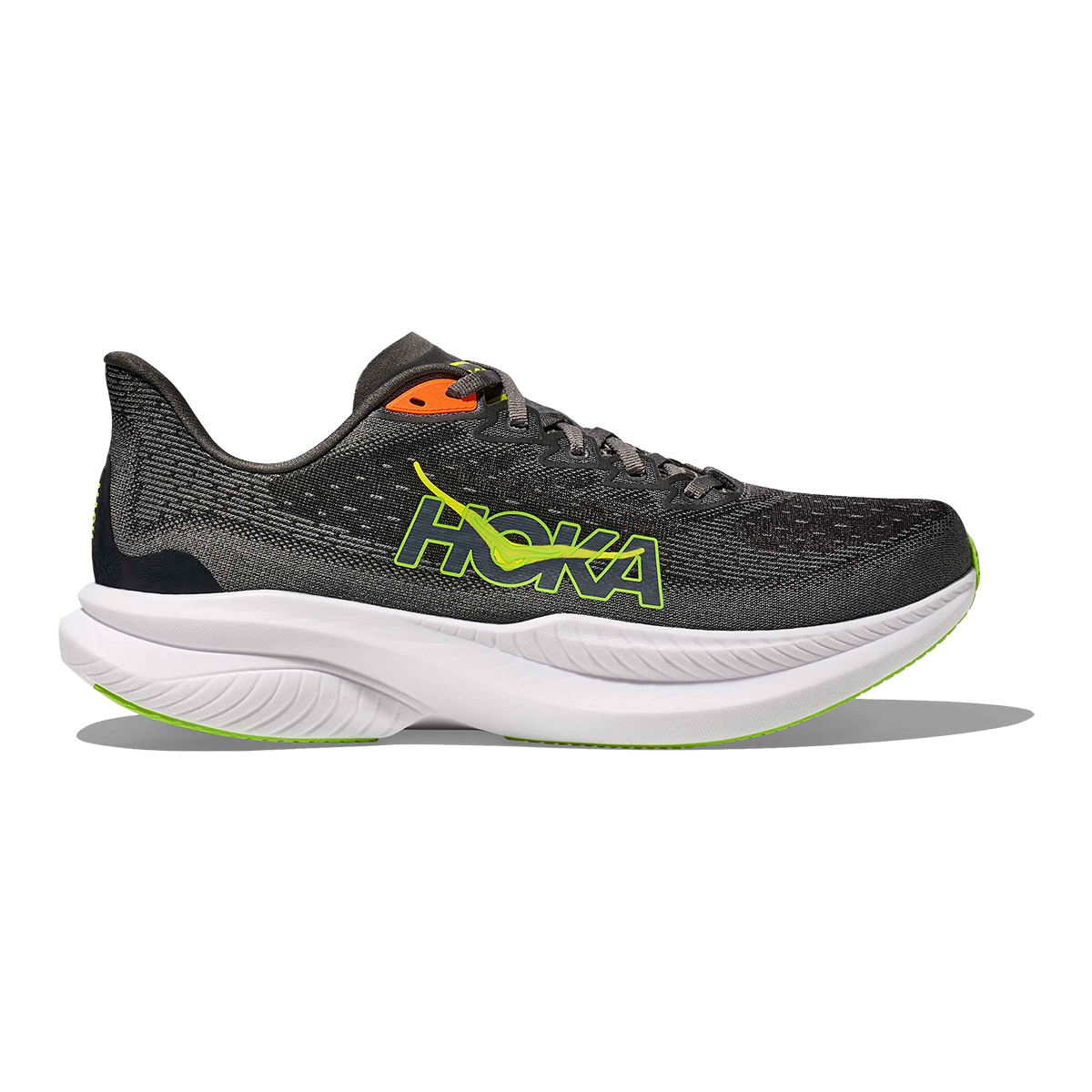 Hoka Mach 6 — Gravel - Asphalt Grey — Size D — Width 7 — Front View