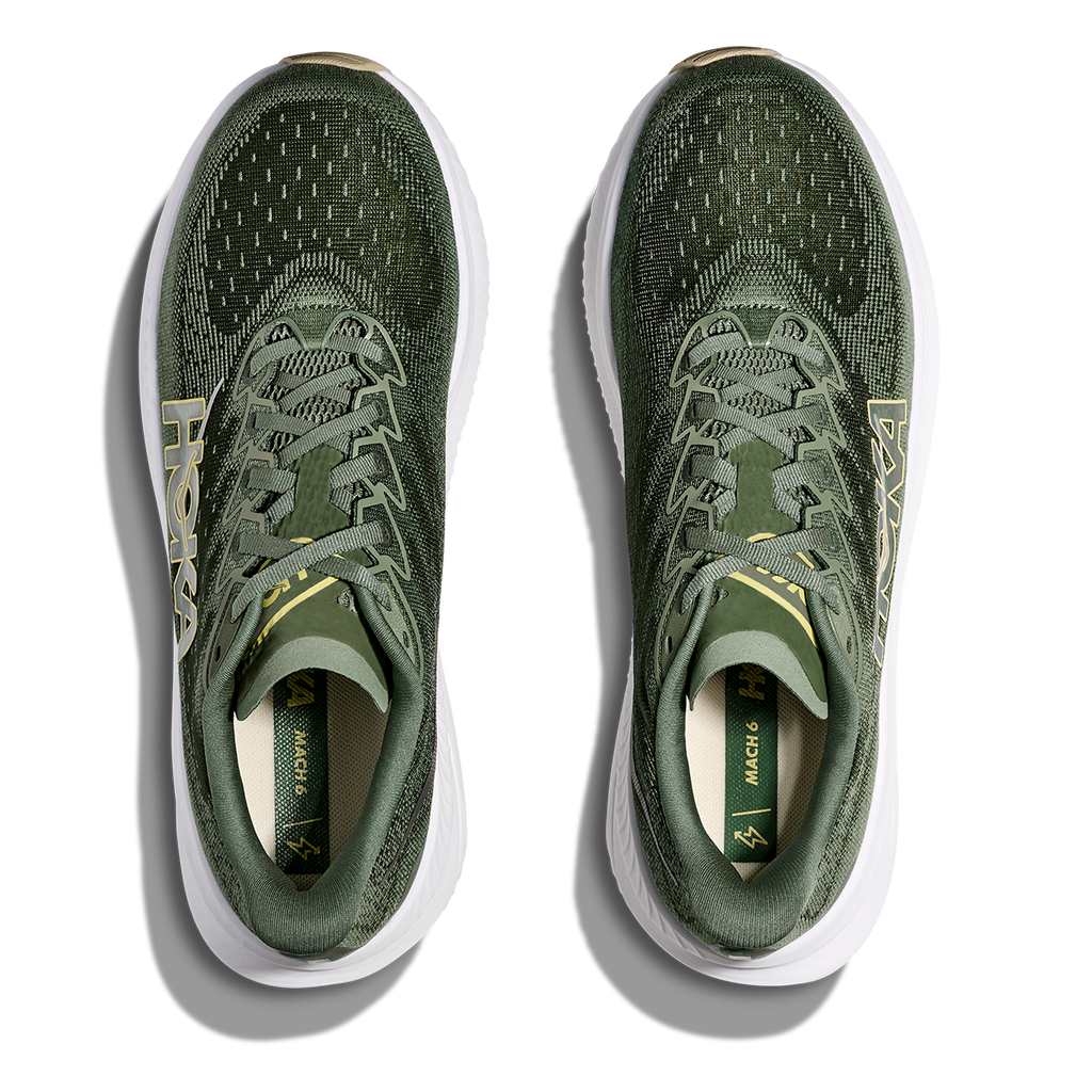 Hoka Mach 6 — Succulent - Fern — Size D — Width 7 — Back View