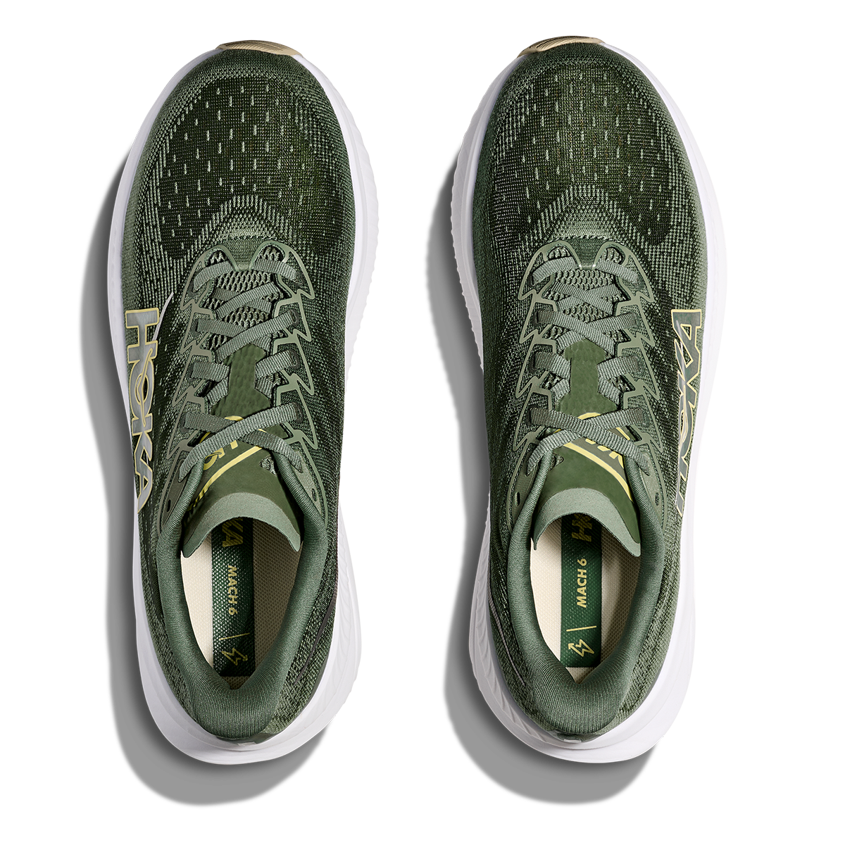 Hoka Mach 6 — Succulent - Fern — Size D — Width 7 — Back View