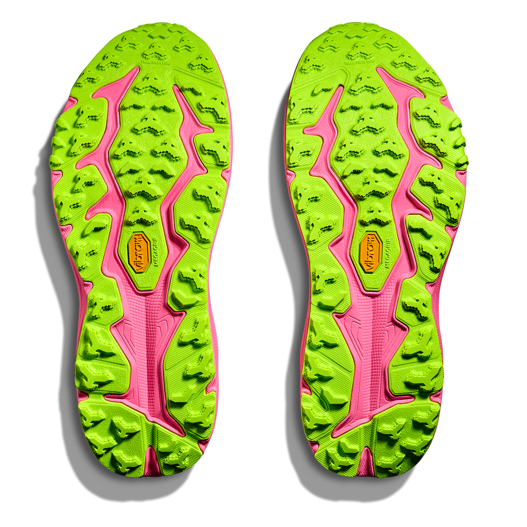 Hoka Speedgoat 6 — Black - Neon Rose — Size D — Width 7 — Top View