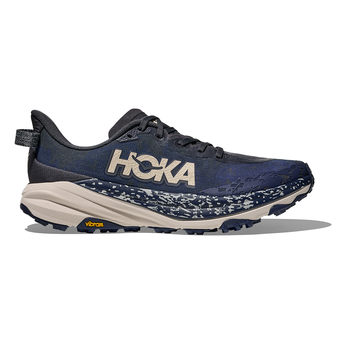 Hoka Speedgoat 6 — Charcoal Grey - Midnight Blue — Size D — Width 7 — Front View