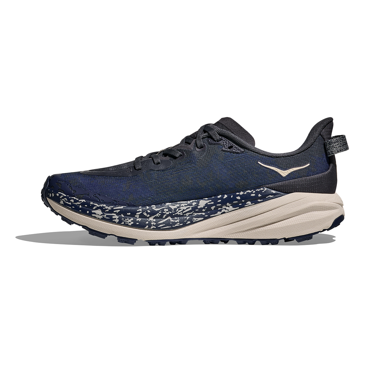 Hoka Speedgoat 6 — Charcoal Grey - Midnight Blue — Size D — Width 7 — Side View