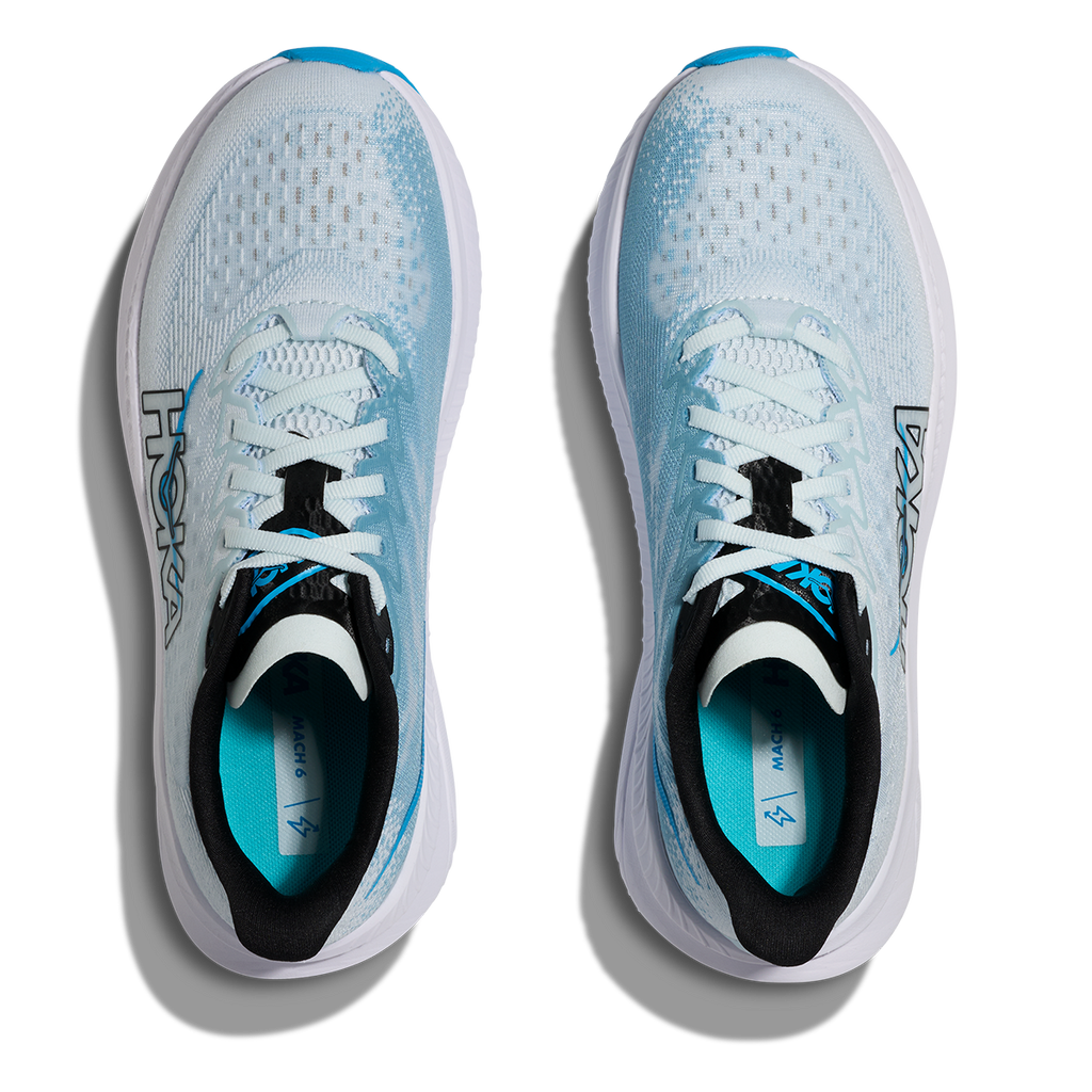 Hoka Mach 6 — Tundra Blue - Raindrop — Size B — Width 5 — Back View