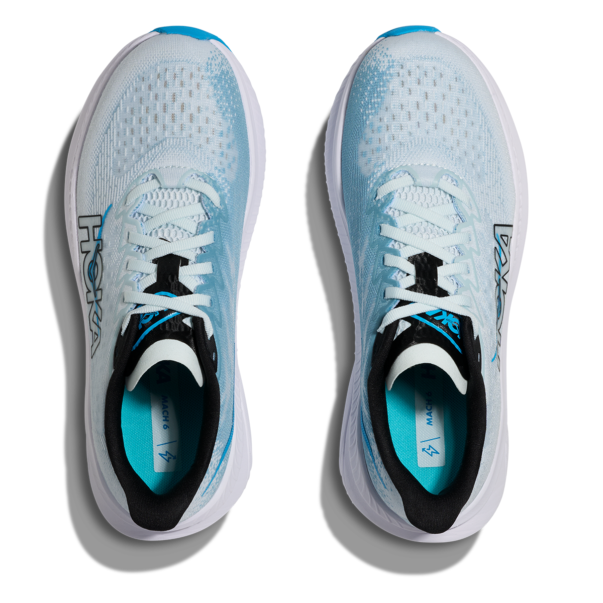 Hoka Mach 6 — Tundra Blue - Raindrop — Size B — Width 5 — Back View