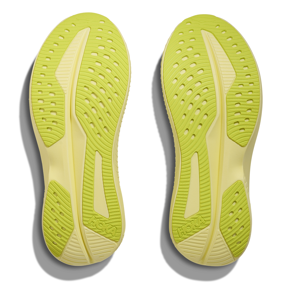 Hoka Mach 6 — White - Neon Hoka Citrus — Size B — Width 5 — Top View