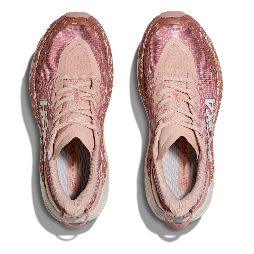 Hoka Speedgoat 6 — Rose Latte - Blush — Size B — Width 5 — Back View