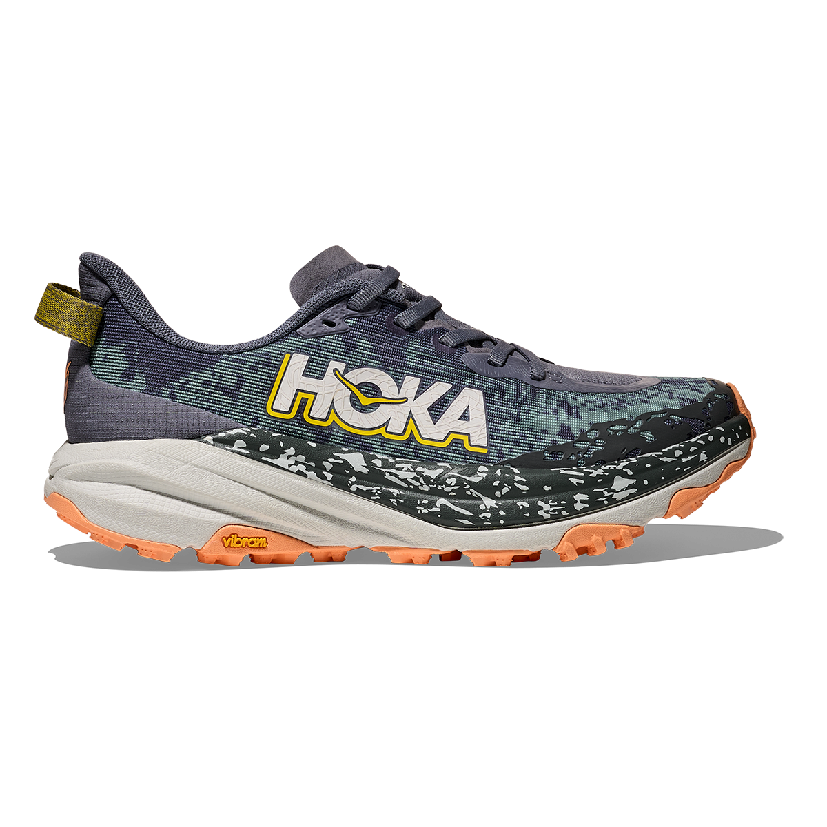 Hoka Speedgoat 6 — Grey Skies - Cosmic Grey — Size D — Width 10.5 — Front View