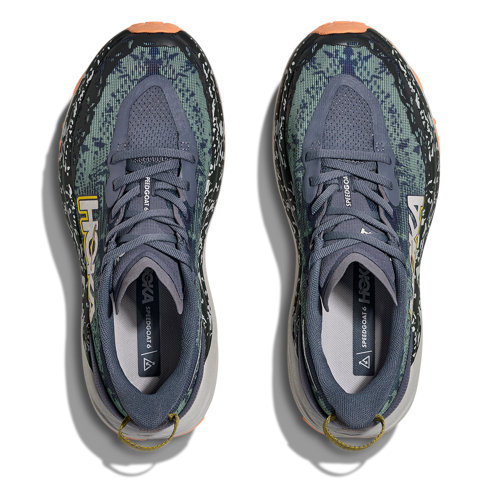 Hoka Speedgoat 6 — Grey Skies - Cosmic Grey — Size D — Width 10.5 — Back View