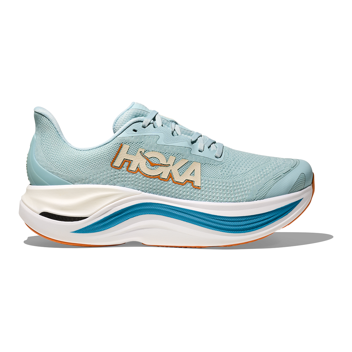 Hoka Skyward X — Clear Sea - Alpine Blue — Size D — Width 7 — Front View