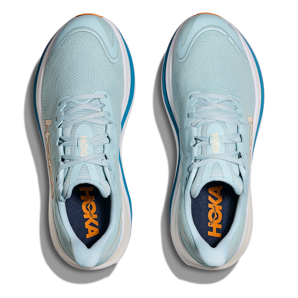 Hoka Skyward X — Clear Sea - Alpine Blue — Size D — Width 7 — Back View