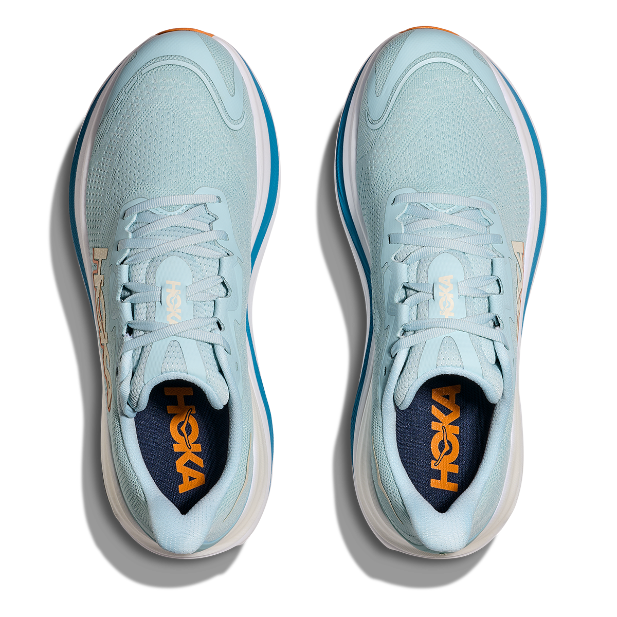 Hoka Skyward X — Clear Sea - Alpine Blue — Size D — Width 7 — Back View