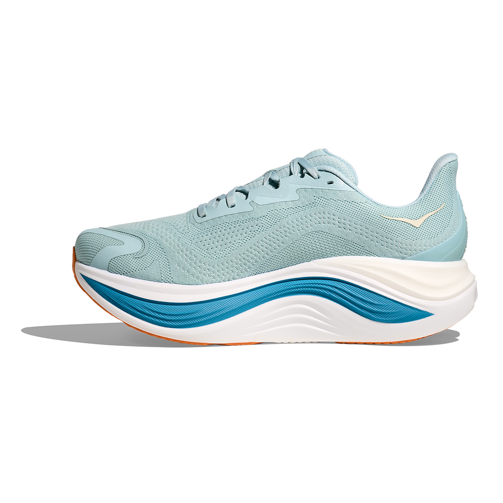 Hoka Skyward X — Clear Sea - Alpine Blue — Size D — Width 7 — Side View