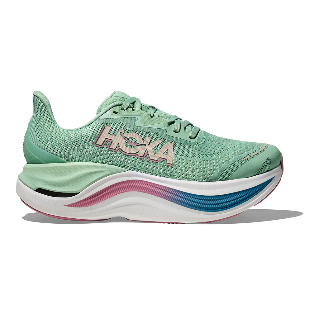 Hoka Skyward X — Jadeite - Dried Rose — Size B — Width 5 — Front View