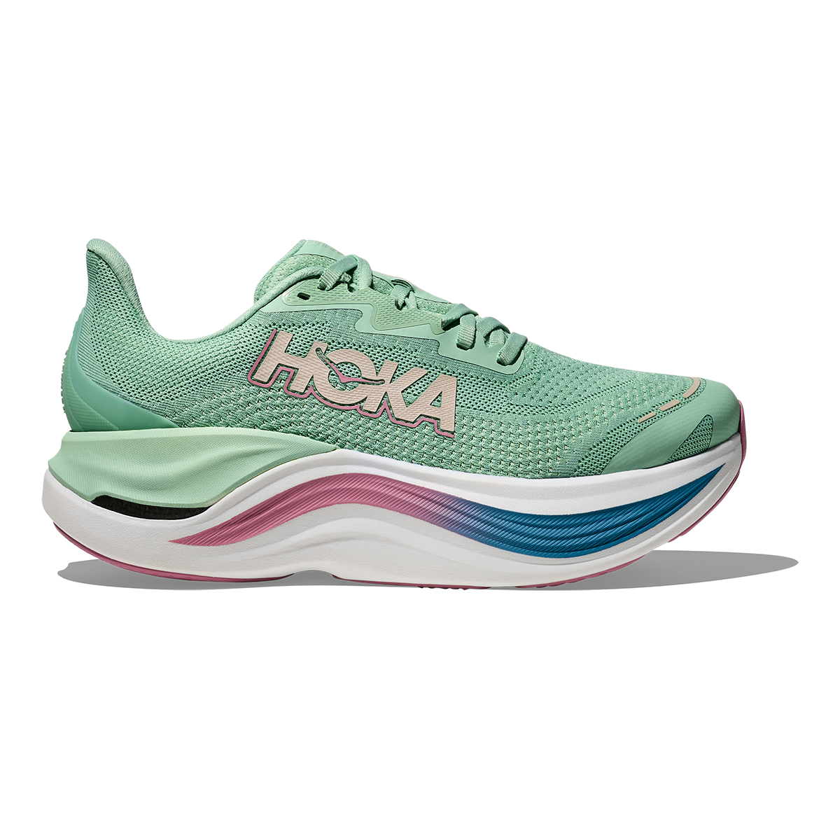 Hoka Skyward X — Jadeite - Dried Rose — Size B — Width 5 — Front View