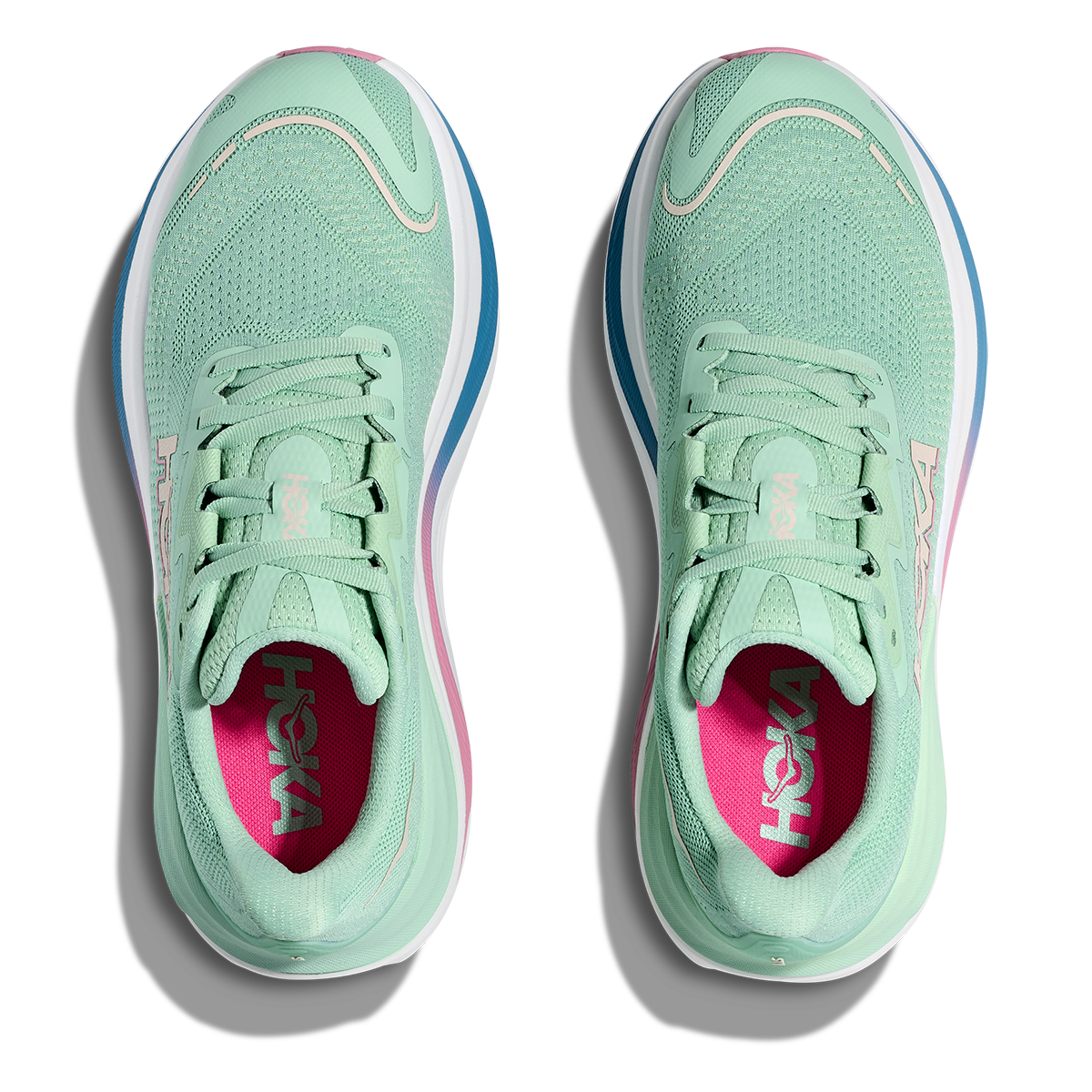 Hoka Skyward X — Jadeite - Dried Rose — Size B — Width 5 — Back View