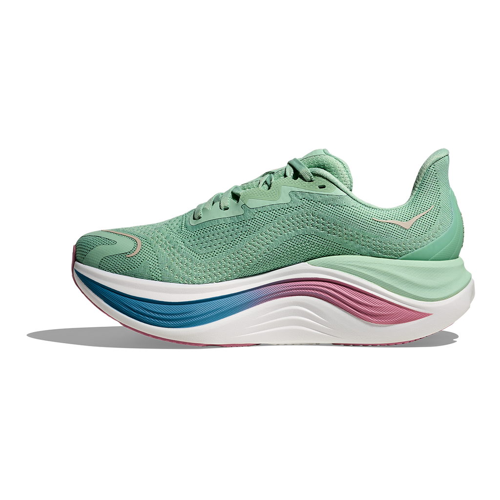 Hoka Skyward X — Jadeite - Dried Rose — Size B — Width 5 — Side View