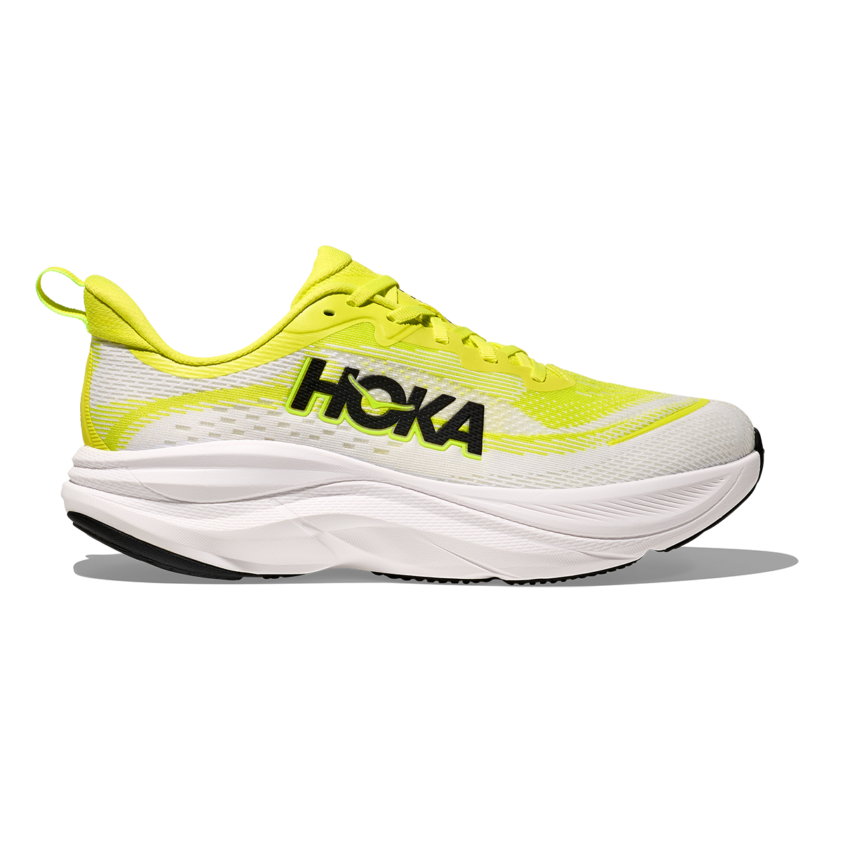 Hoka Skyflow — Neon Hoka Citrus - Neon White — Size D — Width 7 — Front View