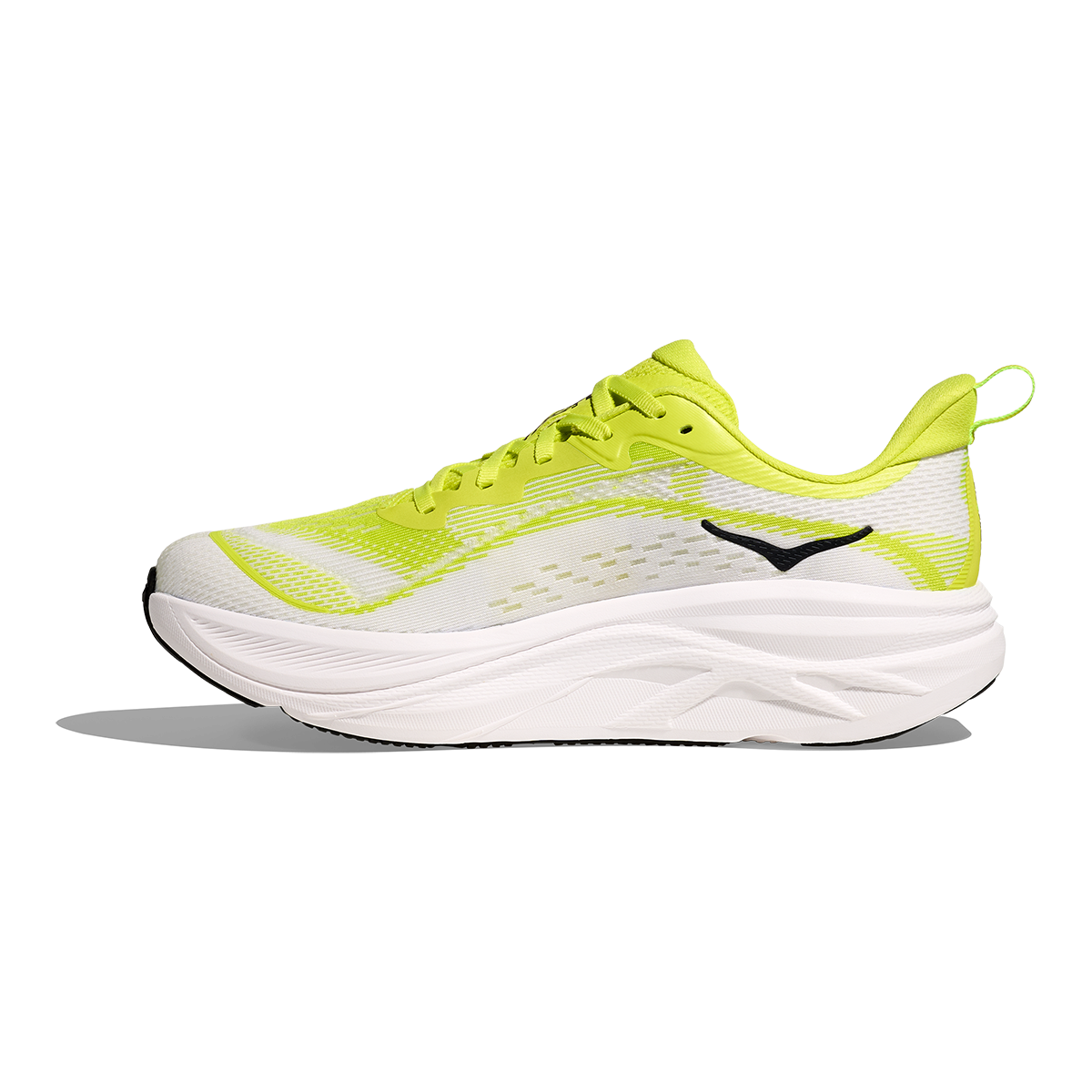 Hoka Skyflow — Neon Hoka Citrus - Neon White — Size D — Width 7 — Side View