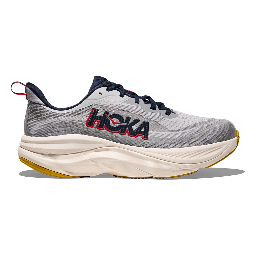 Hoka Skyflow — Cosmic Grey - Neon Green — Size D — Width 7 — Front View