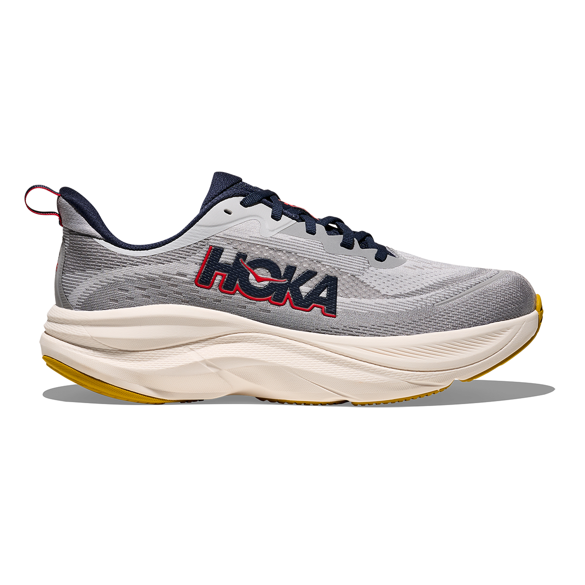 Hoka Skyflow — Cosmic Grey - Neon Green — Size D — Width 7 — Front View
