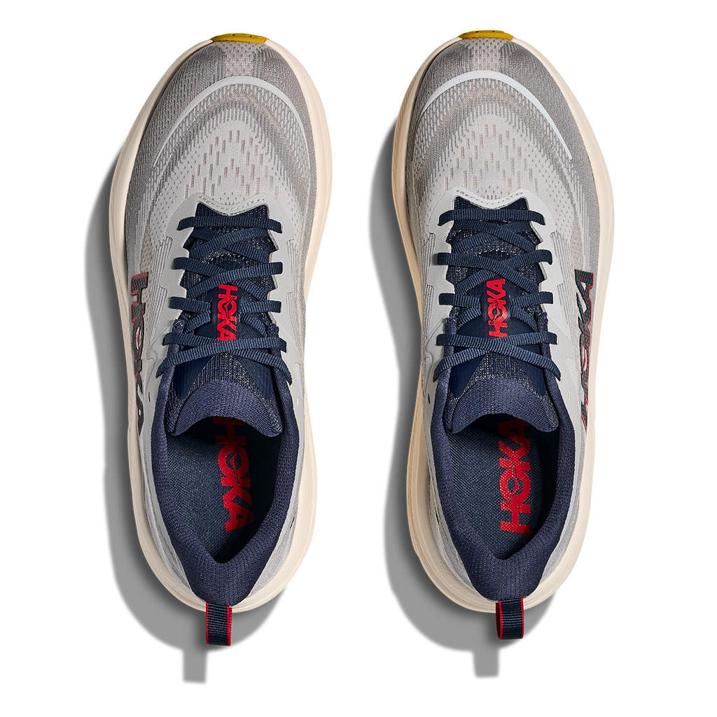 Hoka Skyflow — Cosmic Grey - Neon Green — Size D — Width 7 — Side View