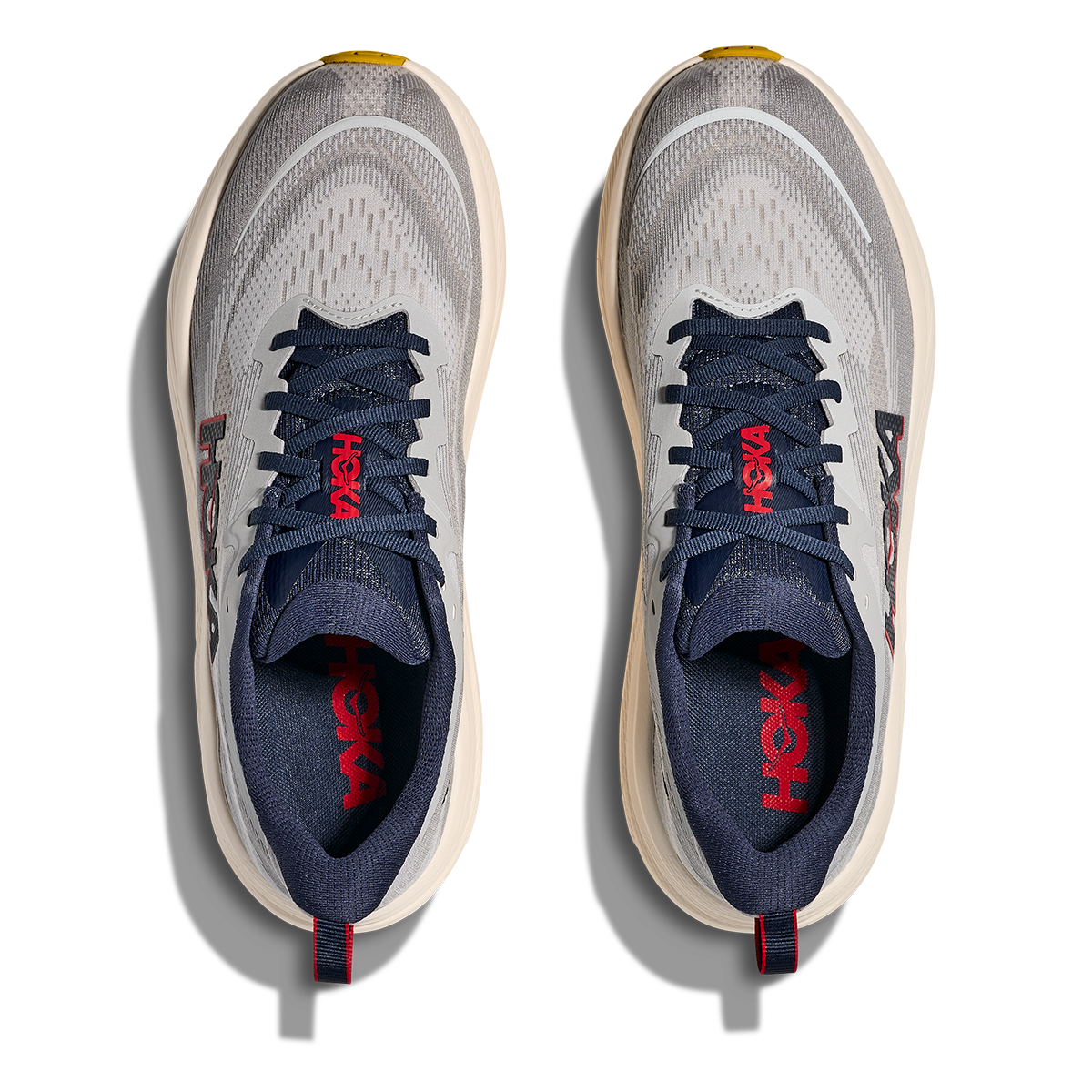 Hoka Skyflow — Cosmic Grey - Neon Green — Size D — Width 7 — Side View