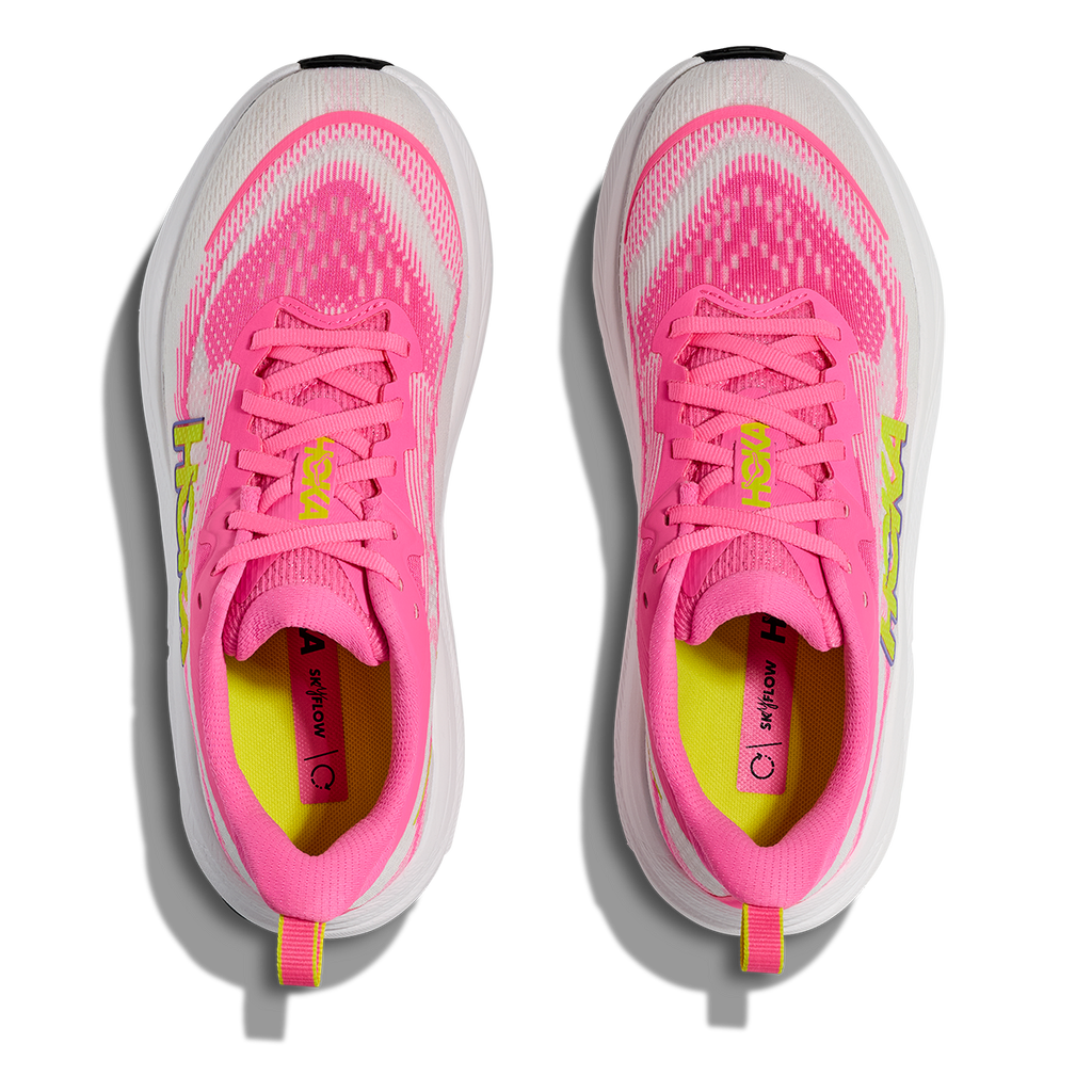 Hoka Skyflow — Neon Rose - Neon Hoka Citrus — Size B — Width 5 — Back View