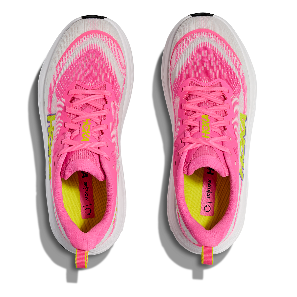 Hoka Skyflow — Neon Rose - Neon Hoka Citrus — Size B — Width 5 — Back View