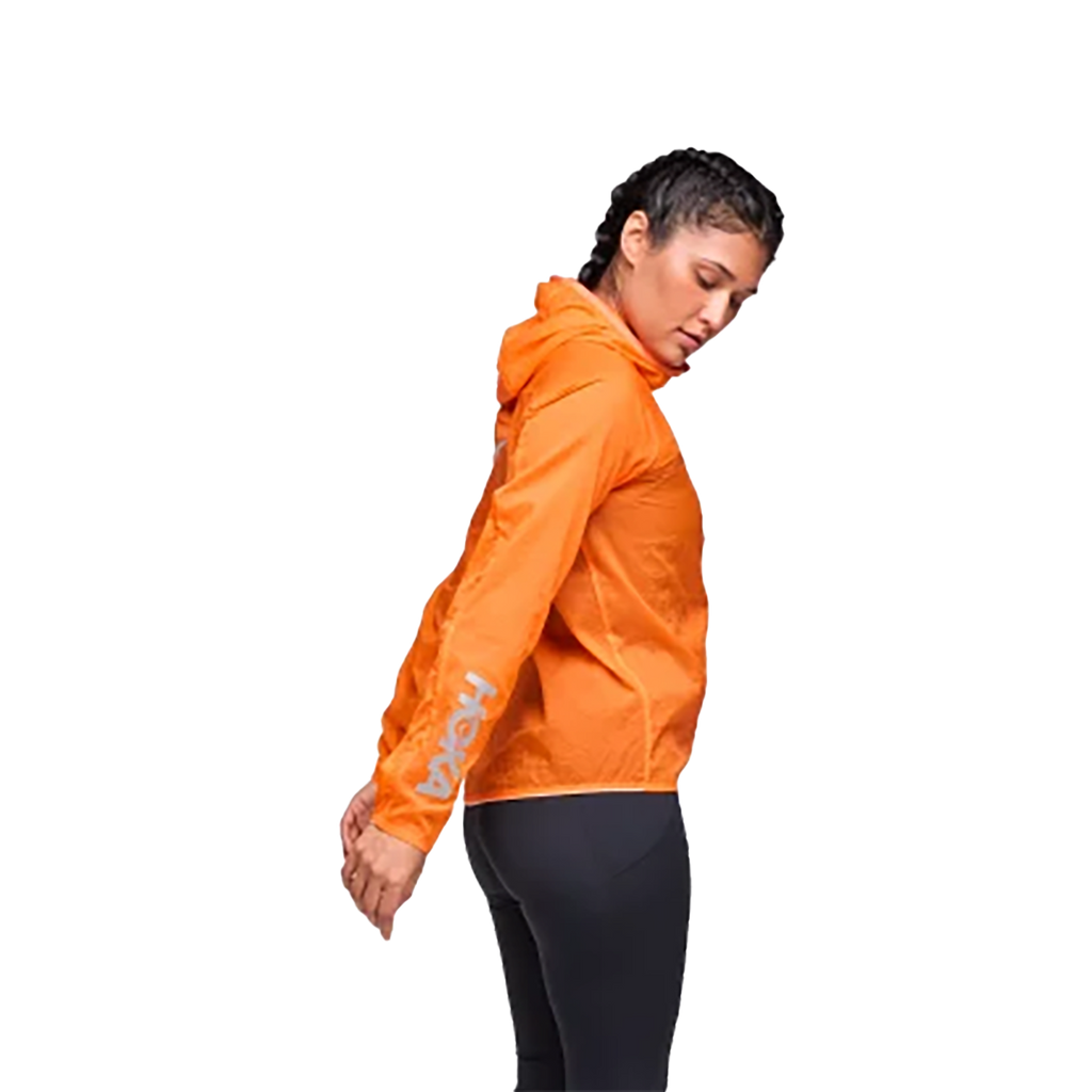 Hoka Skyflow Jacket Viz — Electric Tangerine — Size Large — Side View