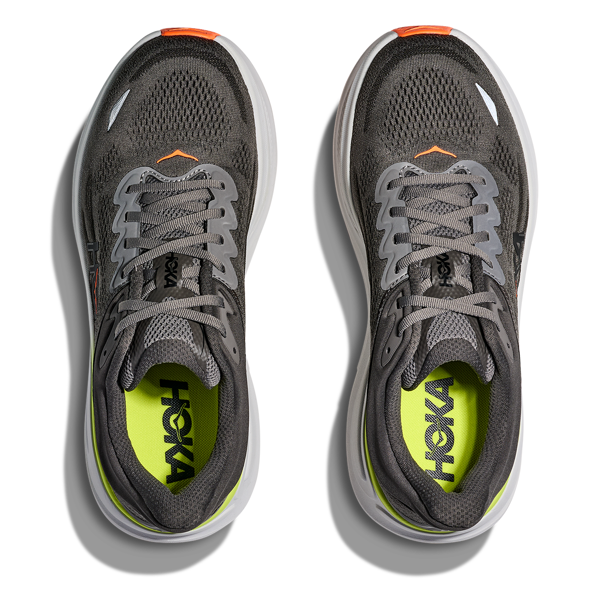 Hoka Bondi 9 Asphalt Grey - Gravel — Asphalt Grey - Gravel — Size D — Width 7 — Back View